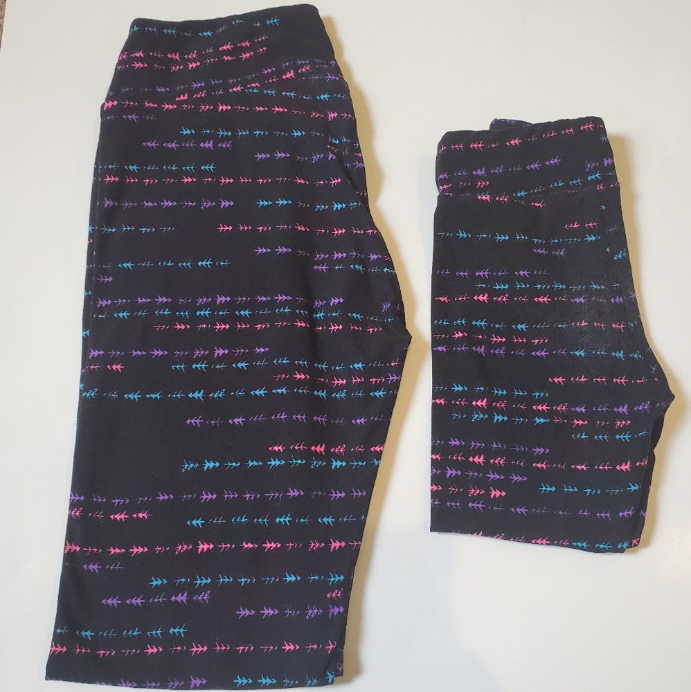 Lularoe broken neon arrows mommy and me set